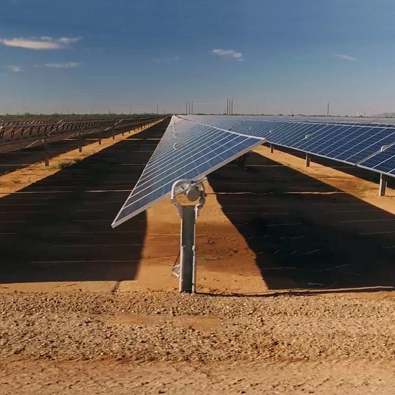 Solar panels in a desert